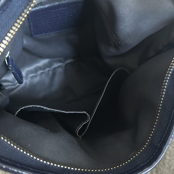 COACH PURSE NAVY W/SILVER MONOGRAM&HARDWARE OVER SHOULDER OR CROSSBODY AUTHENTIC - Picture 8 of 12